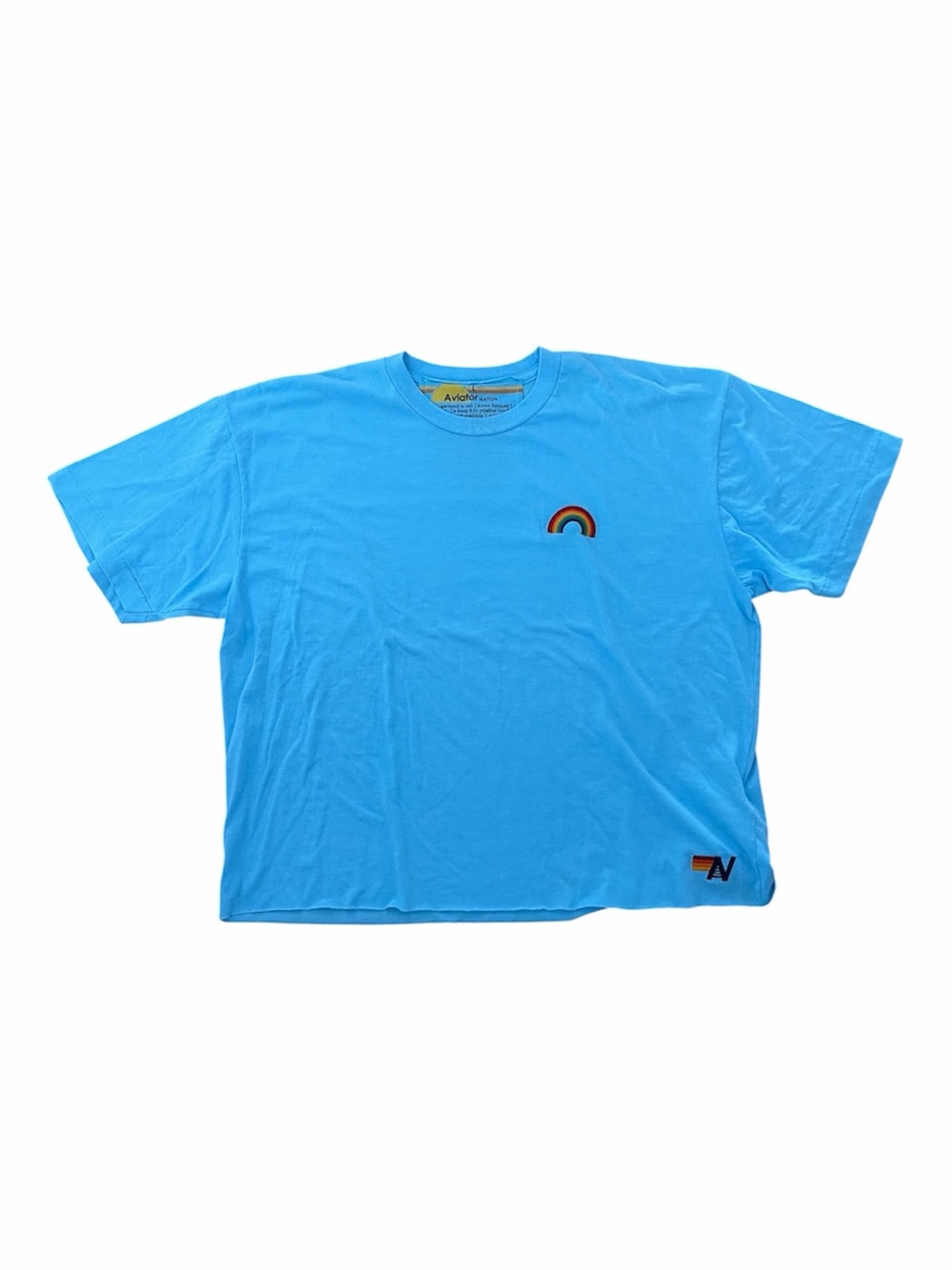 Aviator Nation Rainbow Cropped Tee